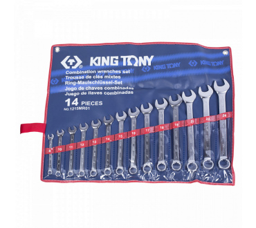 НАБОР КОМБИНИРОВАННЫХ КЛЮЧЕЙ, 8-24 ММ, 14 ПРЕДМЕТОВ KING TONY 1215MR01
